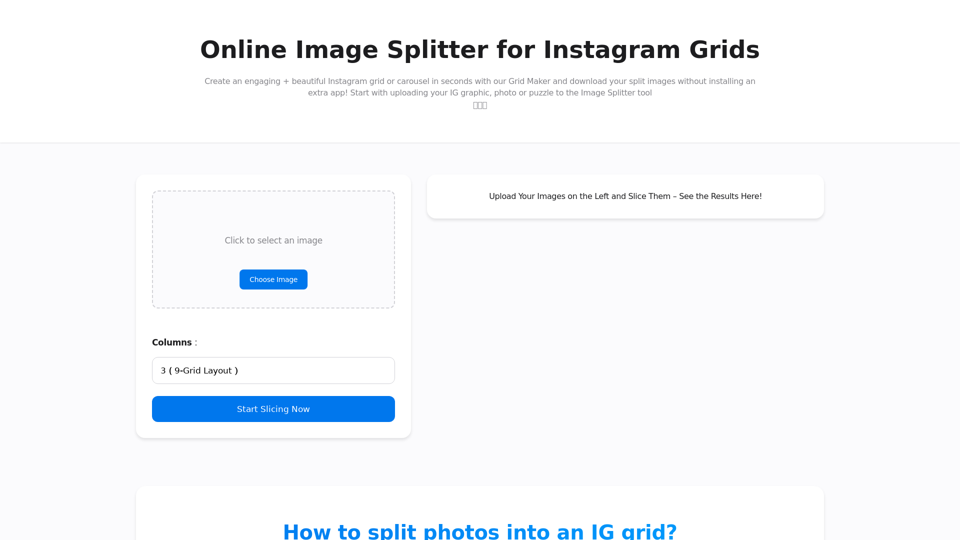 Grid Maker for Instagram & Image Splitter Online