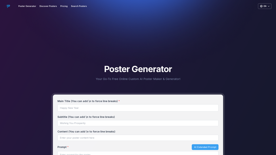 Poster Generator: Free Online AI Poster Maker & Generator!