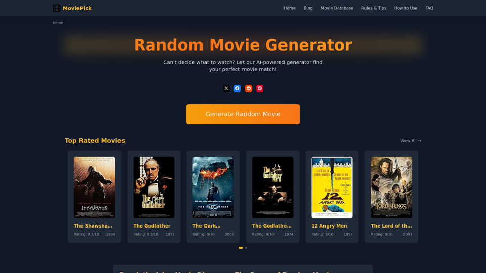 Random Movie Generator – Find Your Next Movie Instantly!