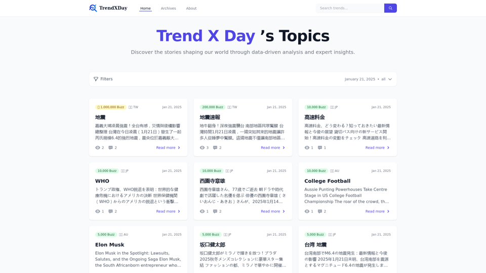 TrendXday.com - Discover Today's Trending Topics