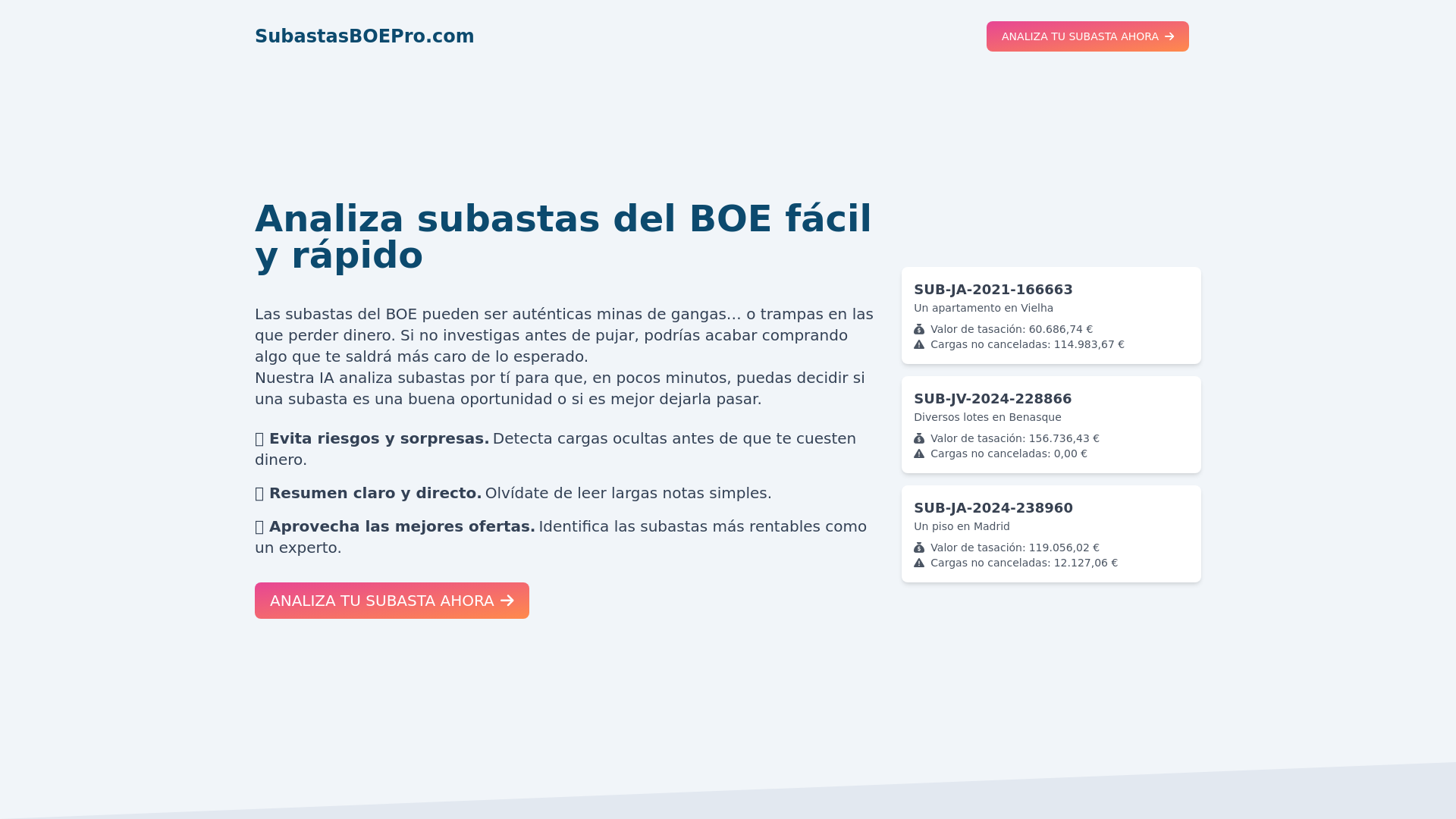 Subastas BOE Pro