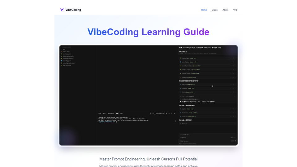 Vibe Coding 공식 웹사이트 screenshot