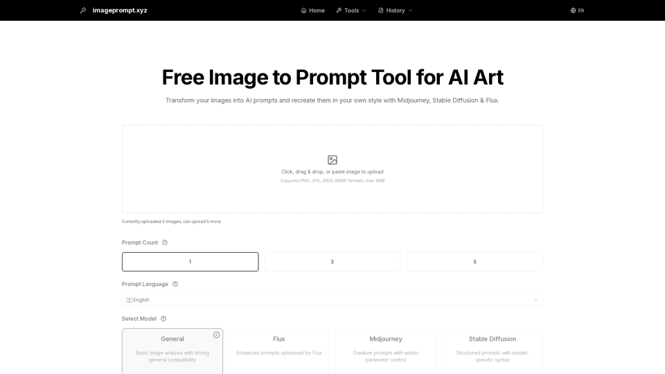 Easy Image to Prompt Tool - Free Online Converter