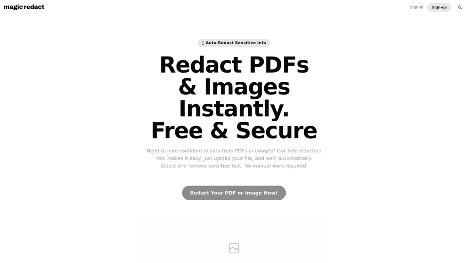 Free PDF & Image Redaction Tool - Secure, Fast, & Open Source | MagicRedact