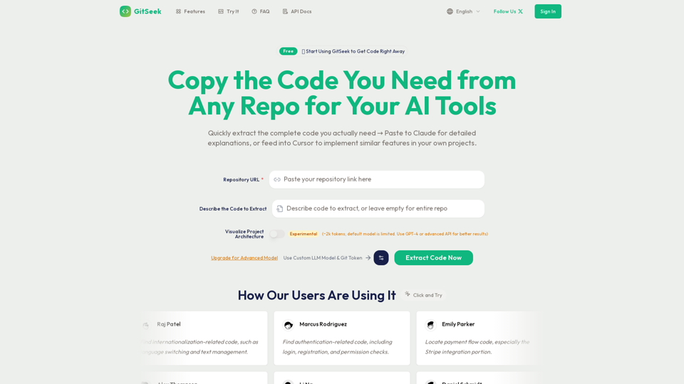 GitSeek | Copy Complete Code from Any Repo for AI Tools