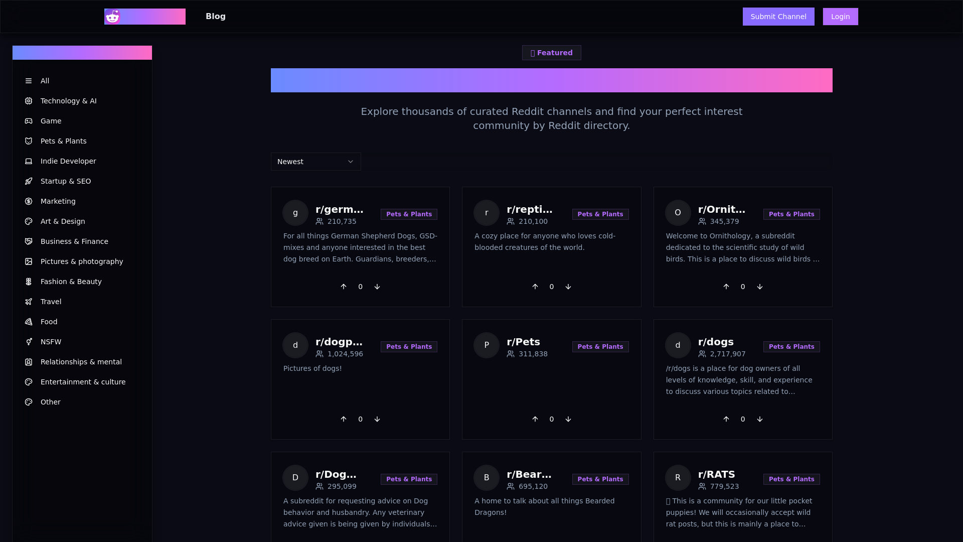 Reddit List screenshot