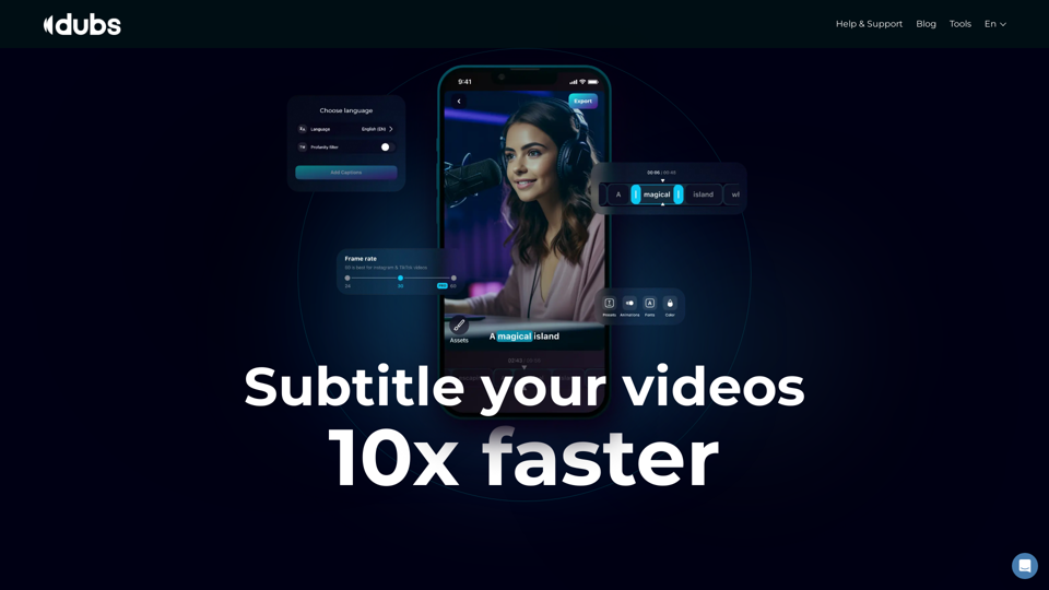 AI Subtitles Captions App for Your Content | Dubs