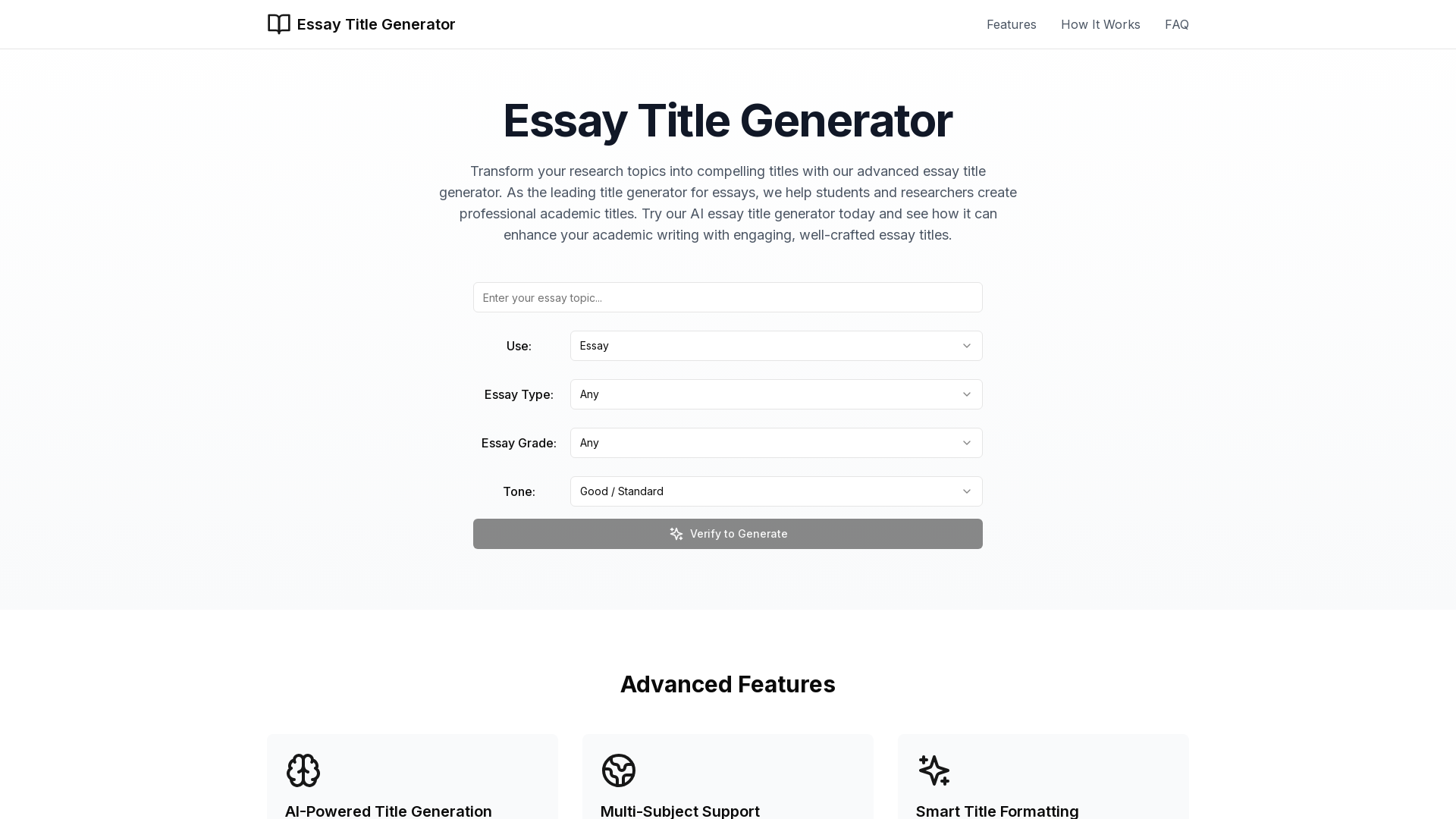 Essay Title Generator: Create Engaging Titles for Any Topic