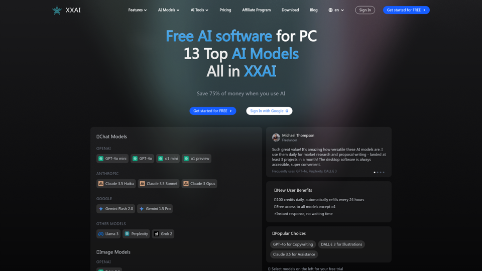 XXAI - 13 Top AI Models All In One Free AI software