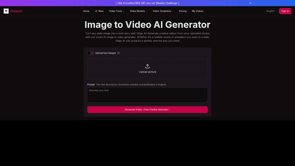 Image to Video AI Generator: Turn Photos to Videos for Free | Vidgo AI