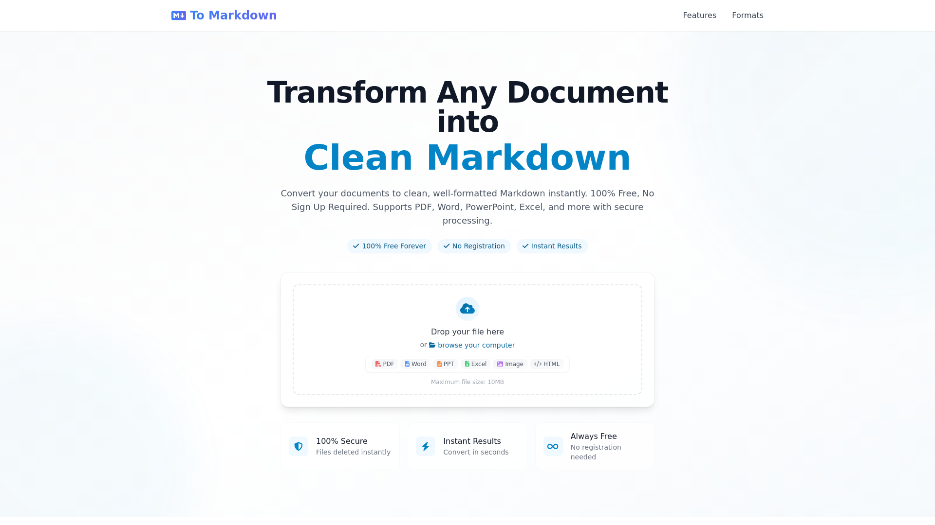 Free Online Document to Markdown Converter