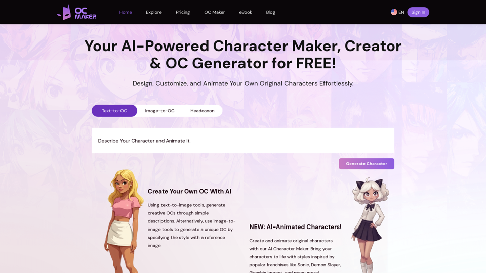 OC Maker: AI-Powered Character Maker, Creator & OC Generator for FREE