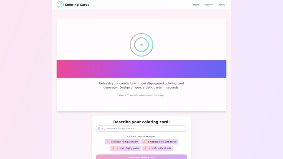 AI-Powered Coloring Cards Generator | Create Custom Artistic Designs