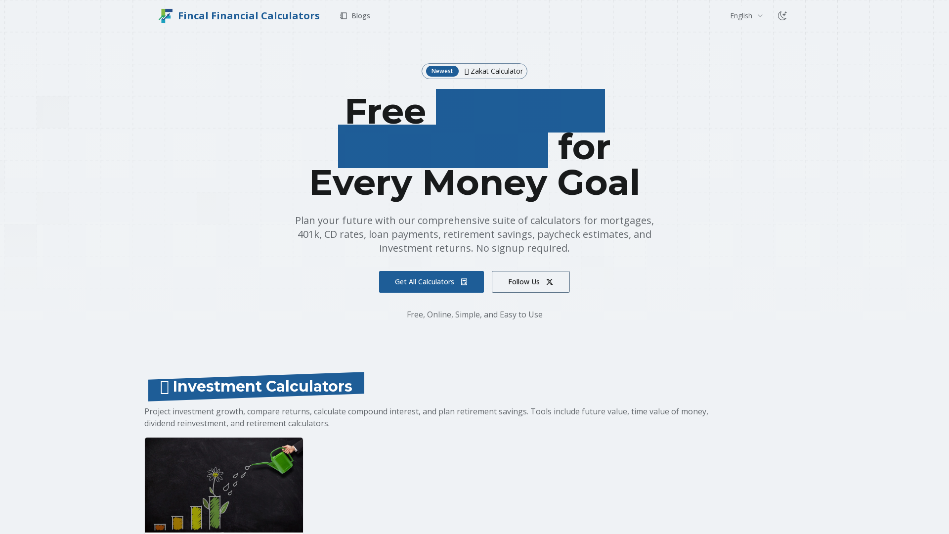 The Online Hub for Free Financial Calculators