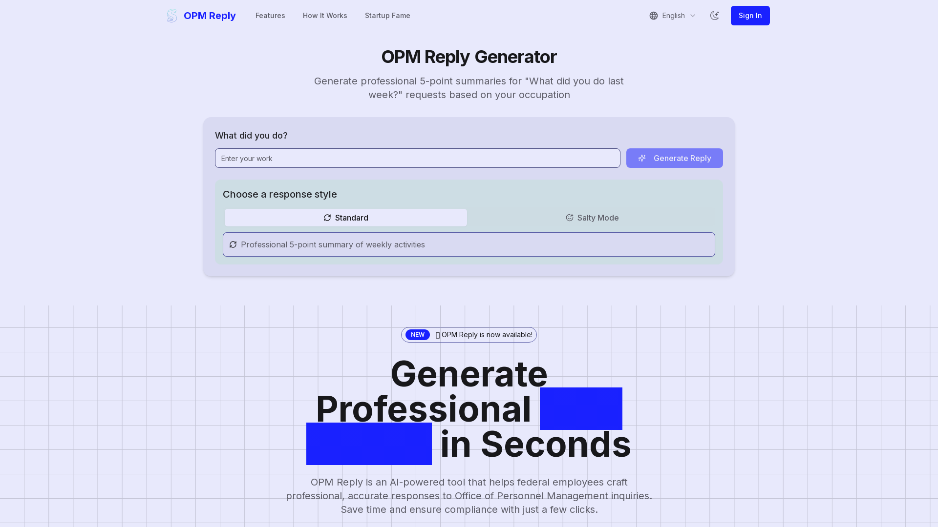 OPM Reply Generator