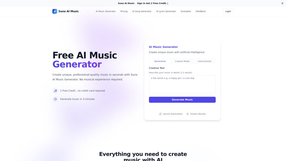 Suno AI Music: Free AI Music Generator