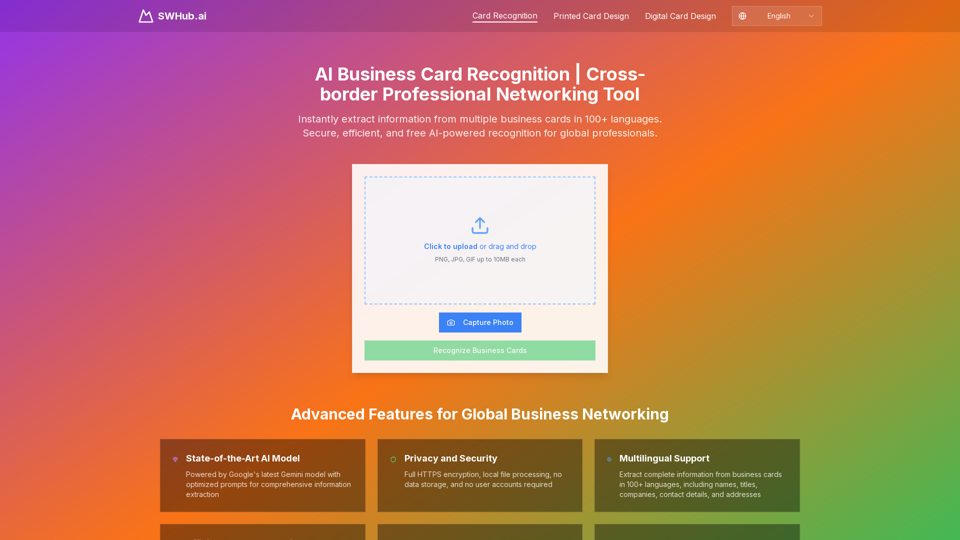 AI Business Cards Recognition | Global Networking Tool