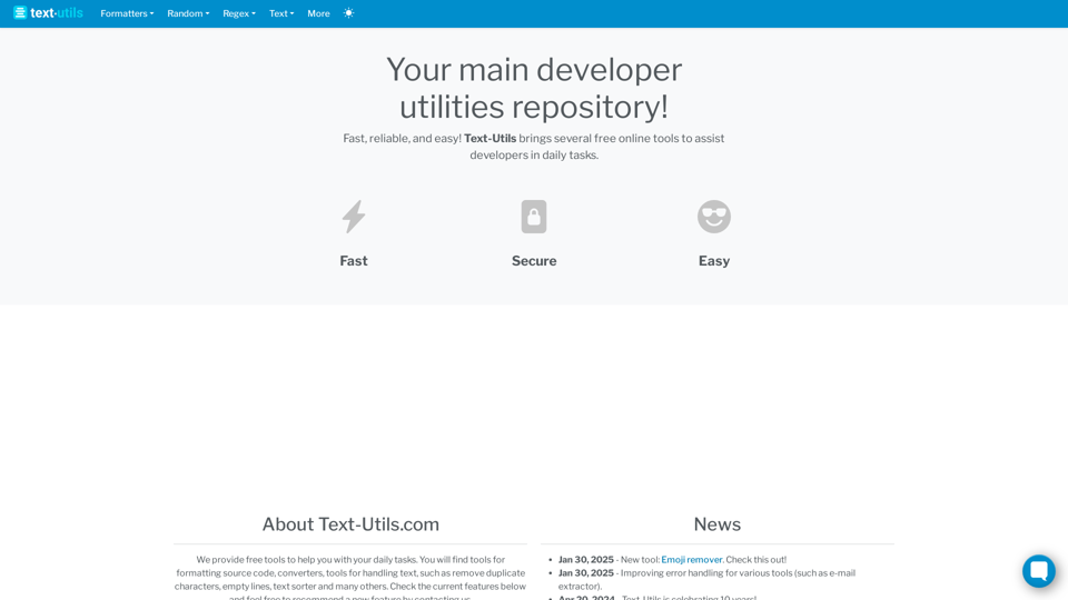 Text-Utils, your main developer utilities repository | Text-Utils.com