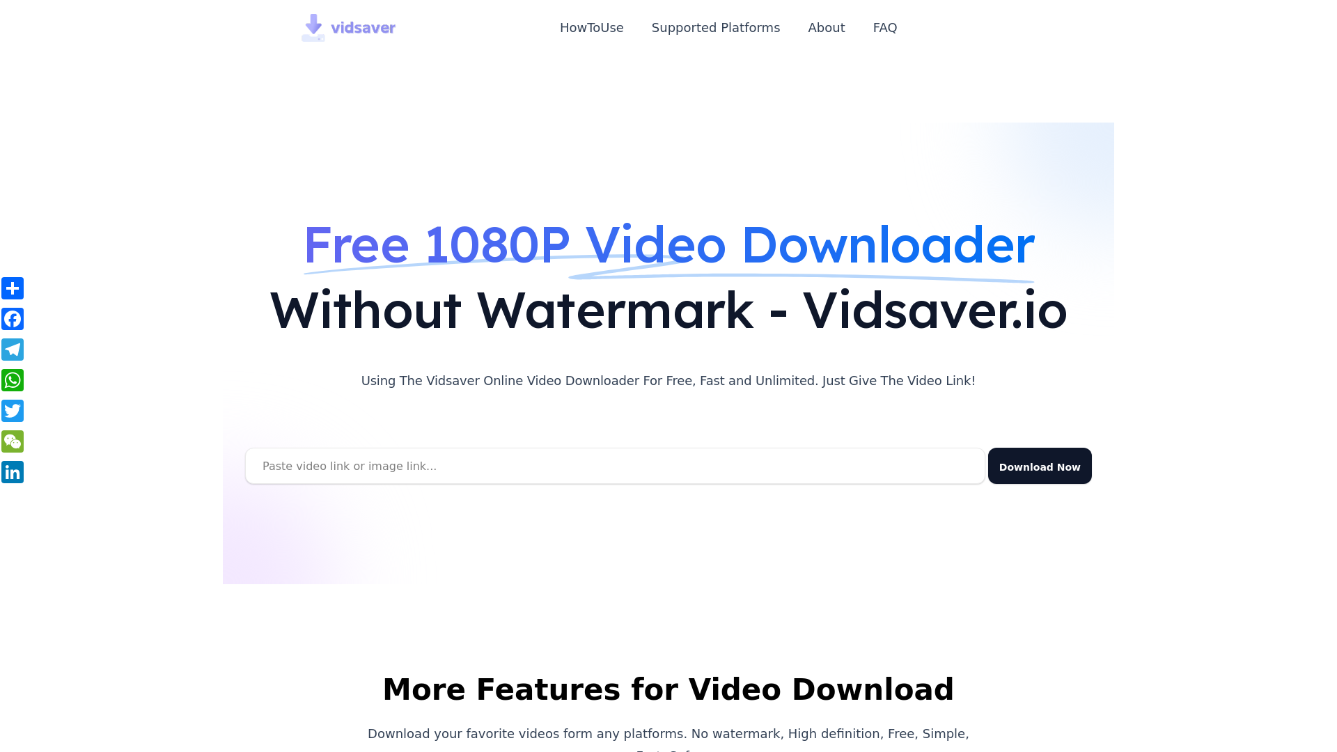 Free 1080P Video Downloader Without Watermark