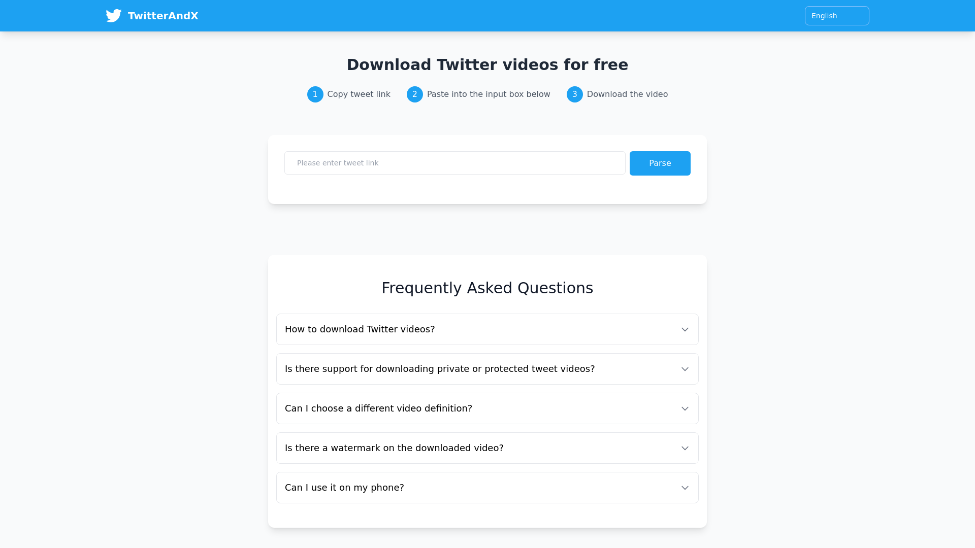 Twitter and X video downloader screenshot