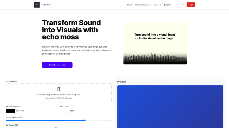echo moss | Audio to Visual Art Converter