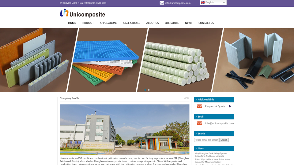Composite Profiles, Pultruded Profiles, FRP profiles | Unicomposite