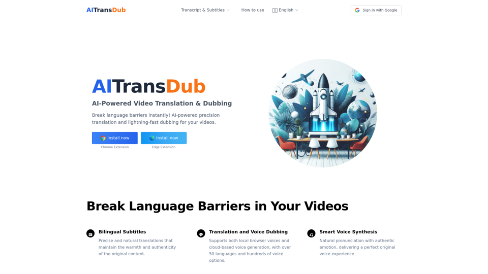 AITransDub - AI video dubbing & video translation | AITransDub