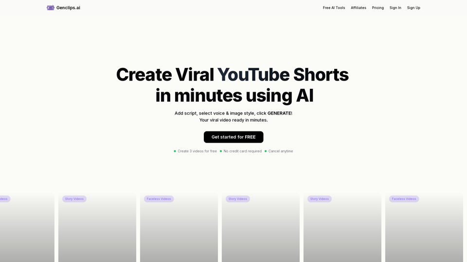 Genclips.ai - AI-Powered Video Generation