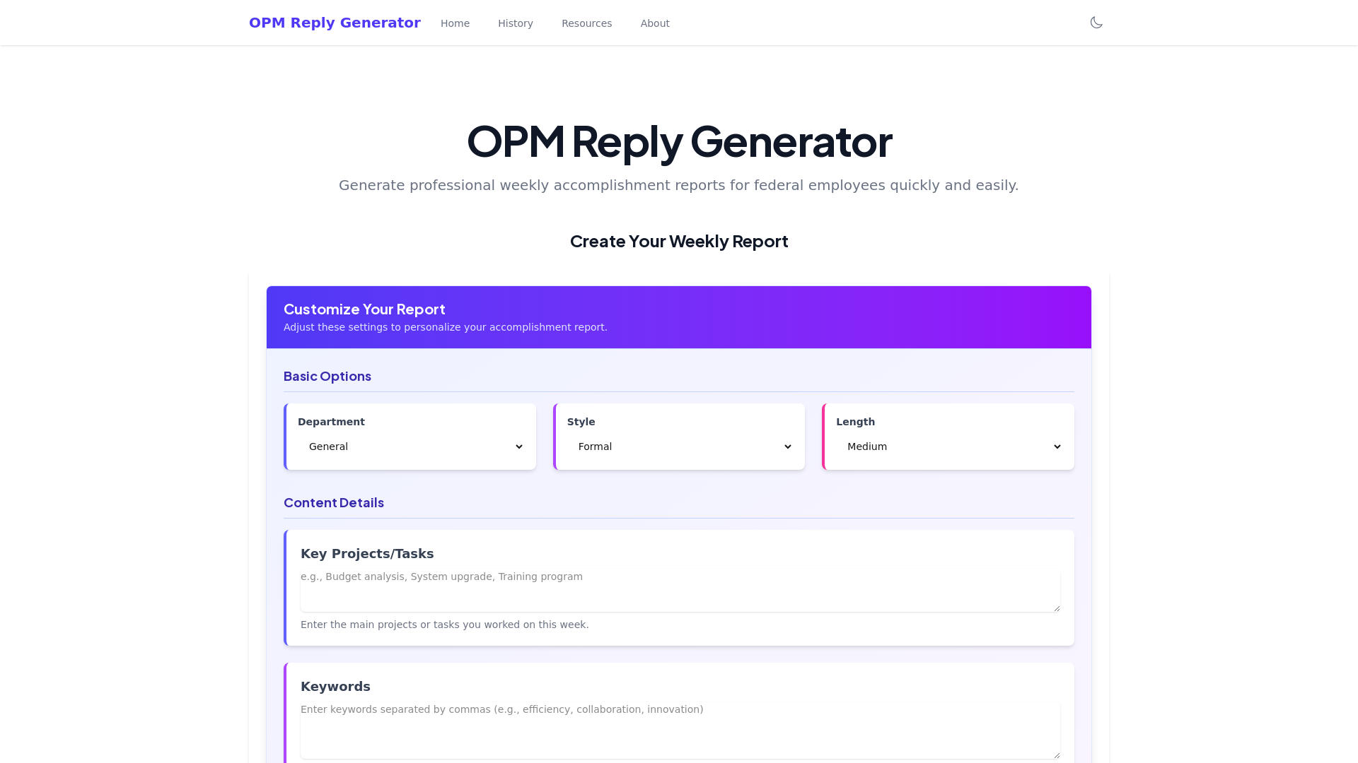OPM Reply Generator