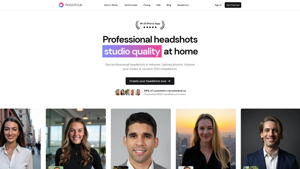 PHOOTO.AI - Professional AI Headshots in Minutes