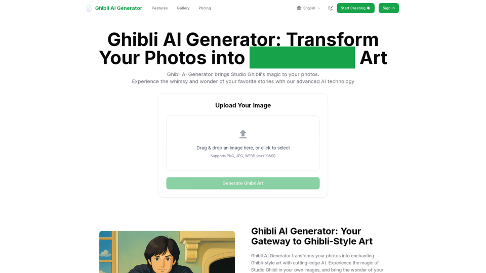 Ghibli AI Generator: Transform Photos into Ghibli-Style Art