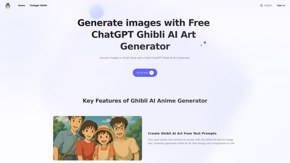 Ghibli Art AI Generator – Create Ghibli-Style Images with ChatGPT for Free