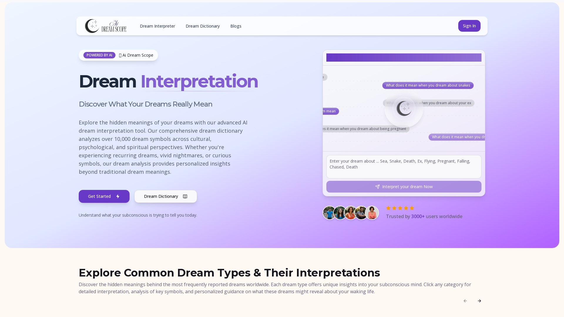 Dream Dictionary & Interpretations