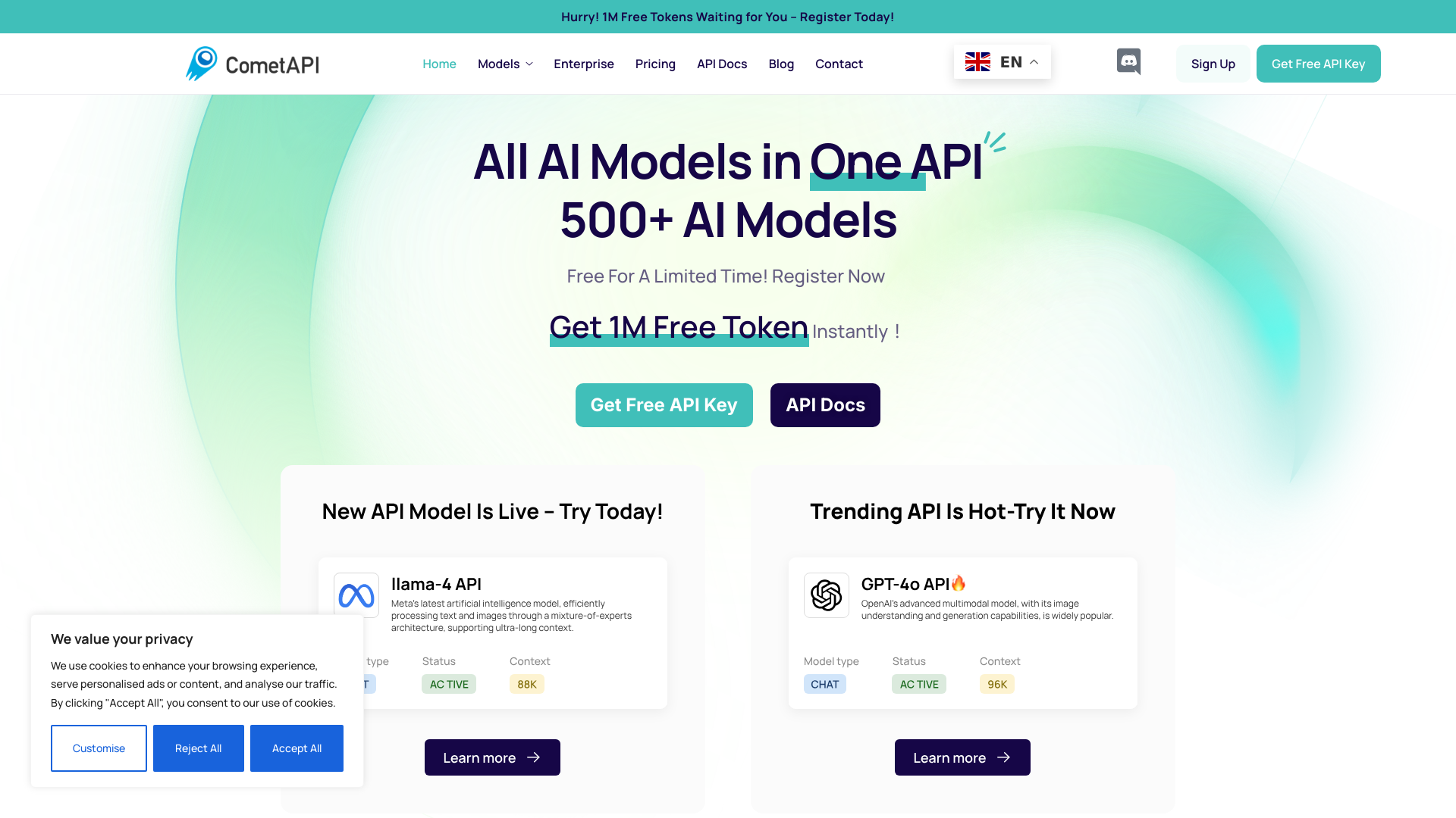 One API Access 500+ AI Models screenshot