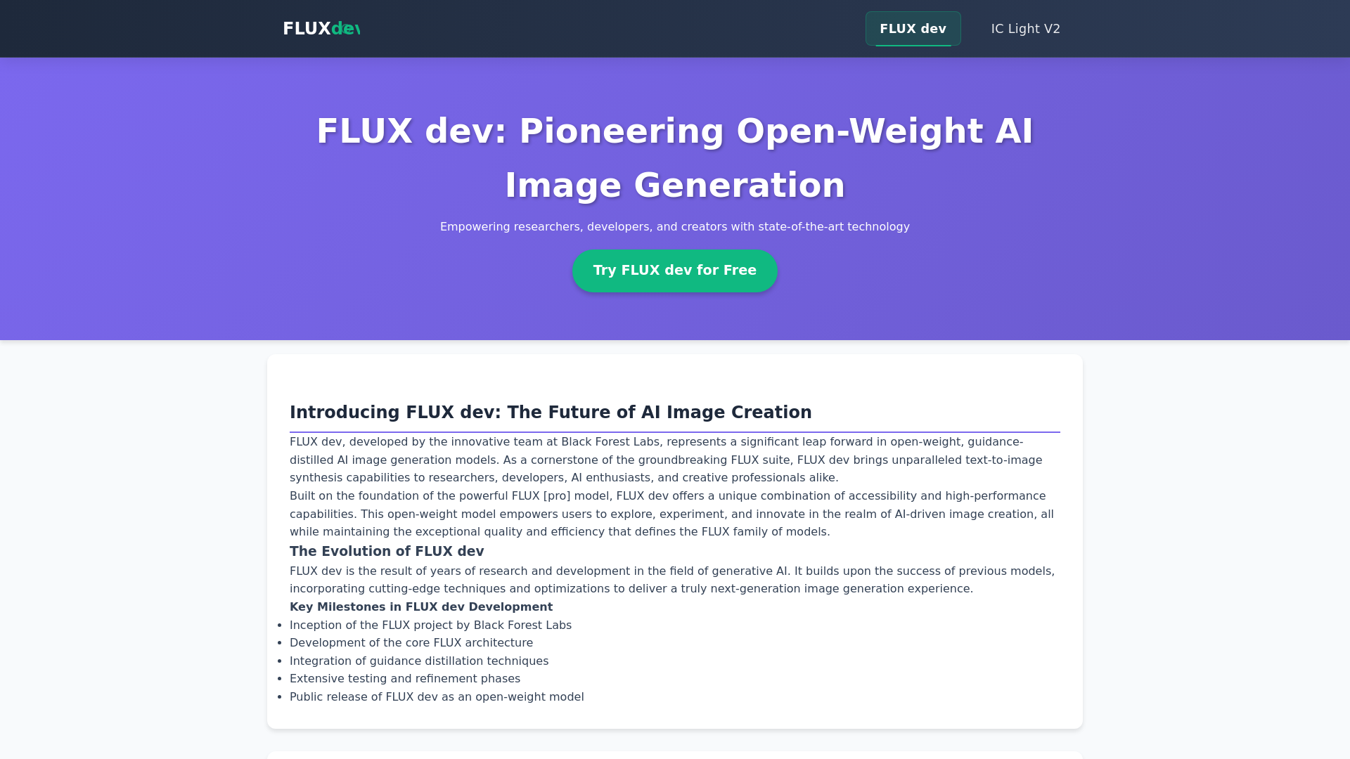 FLUX dev: Revolutionary Open