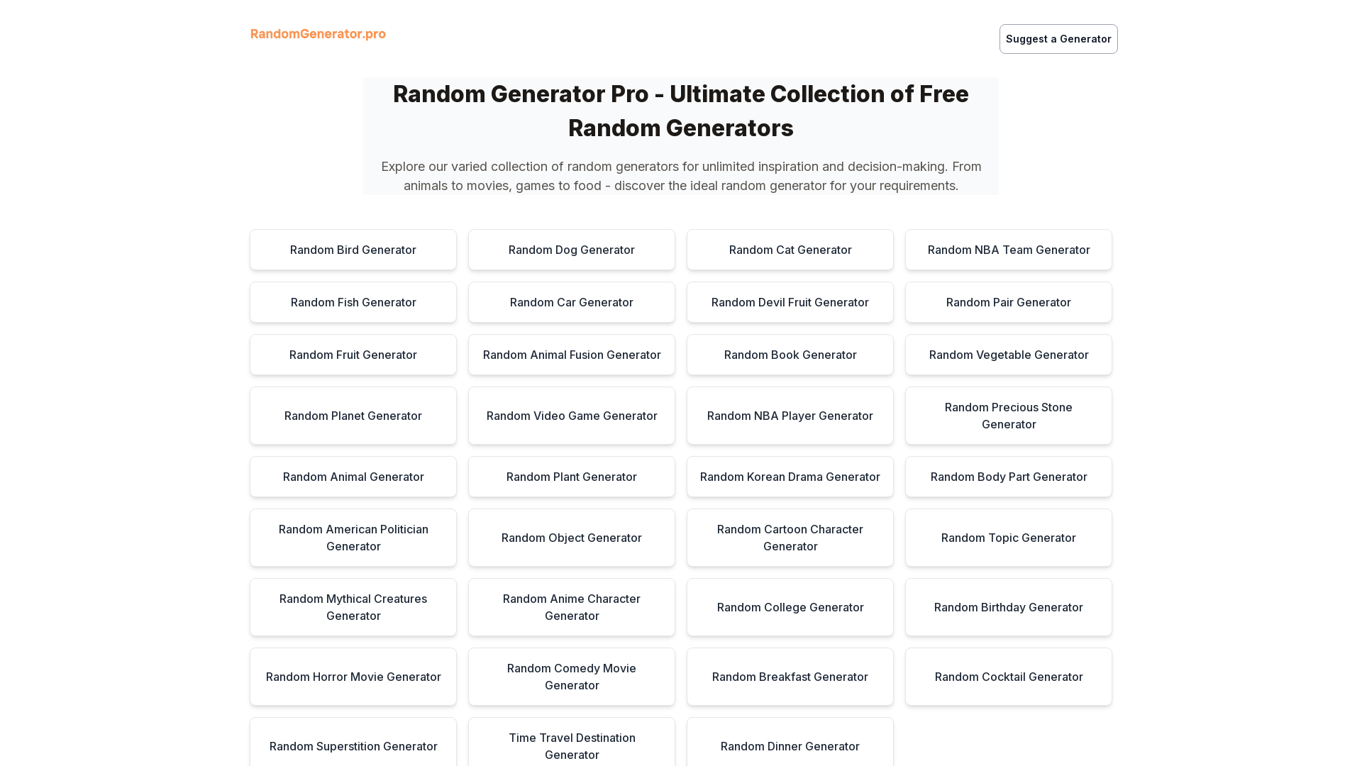 Random Generator Pro