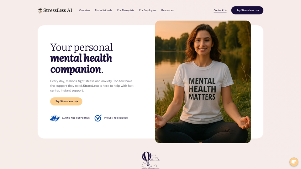 StressLess Mental Health AI – StressLess is a personal mental health companion on WhatsApp or in browser. It helps ease high stress, anxiety and burnout symptoms