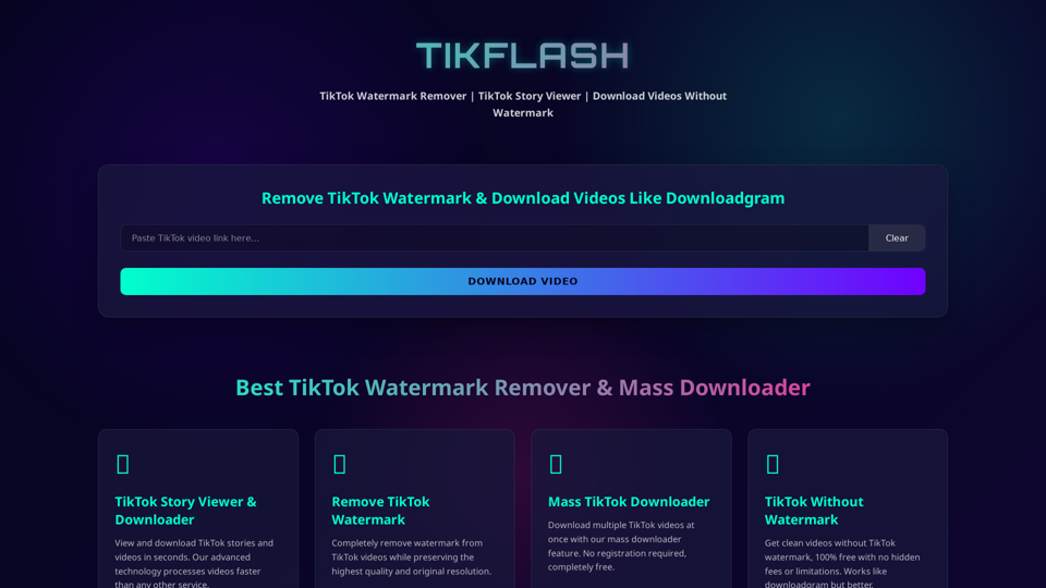 TikFlash: Download TikTok Videos Without Watermark