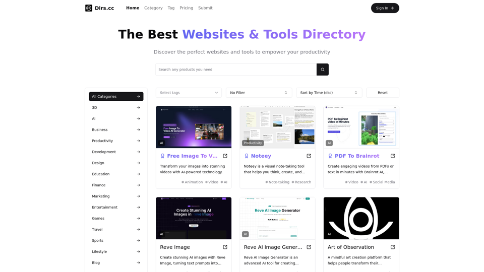 Discover Best Tools, Products and Websites - Dirs.cc