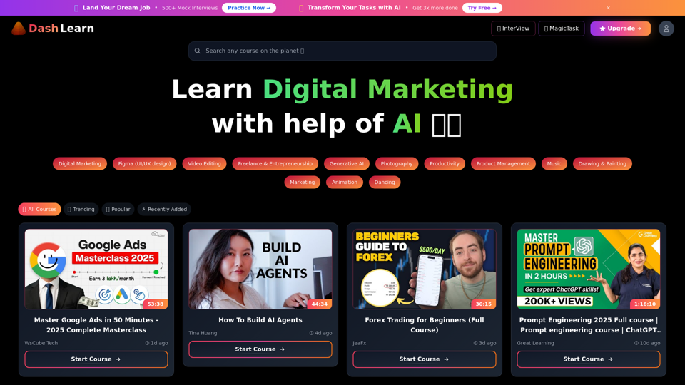 DashLearn - Supercharge Your Learning with AI-Powered YouTube Courses