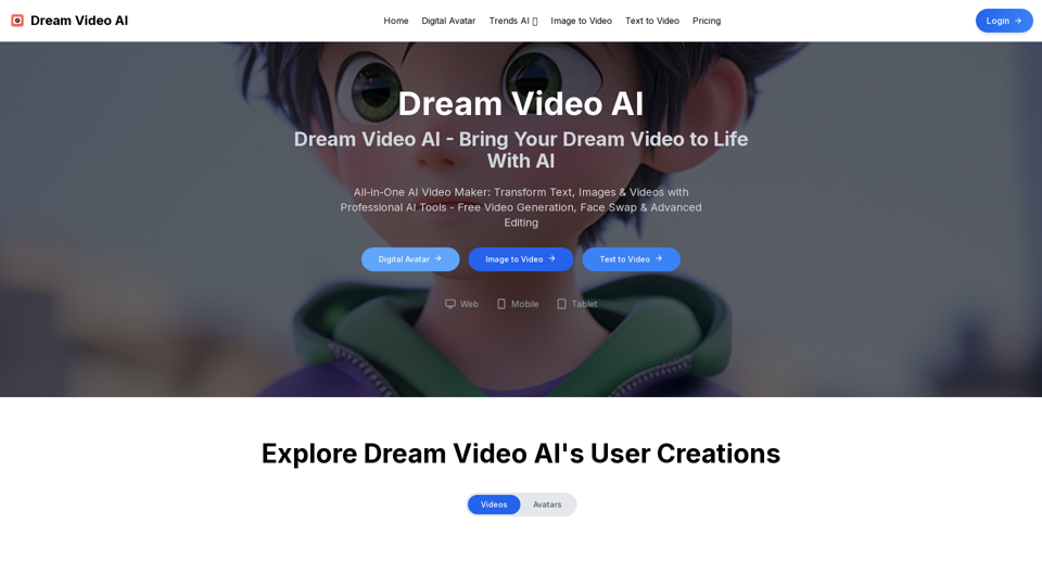 Dream Video AI - Bring Your Dream Video to Life With AI && Free AI Video Generator & Editor