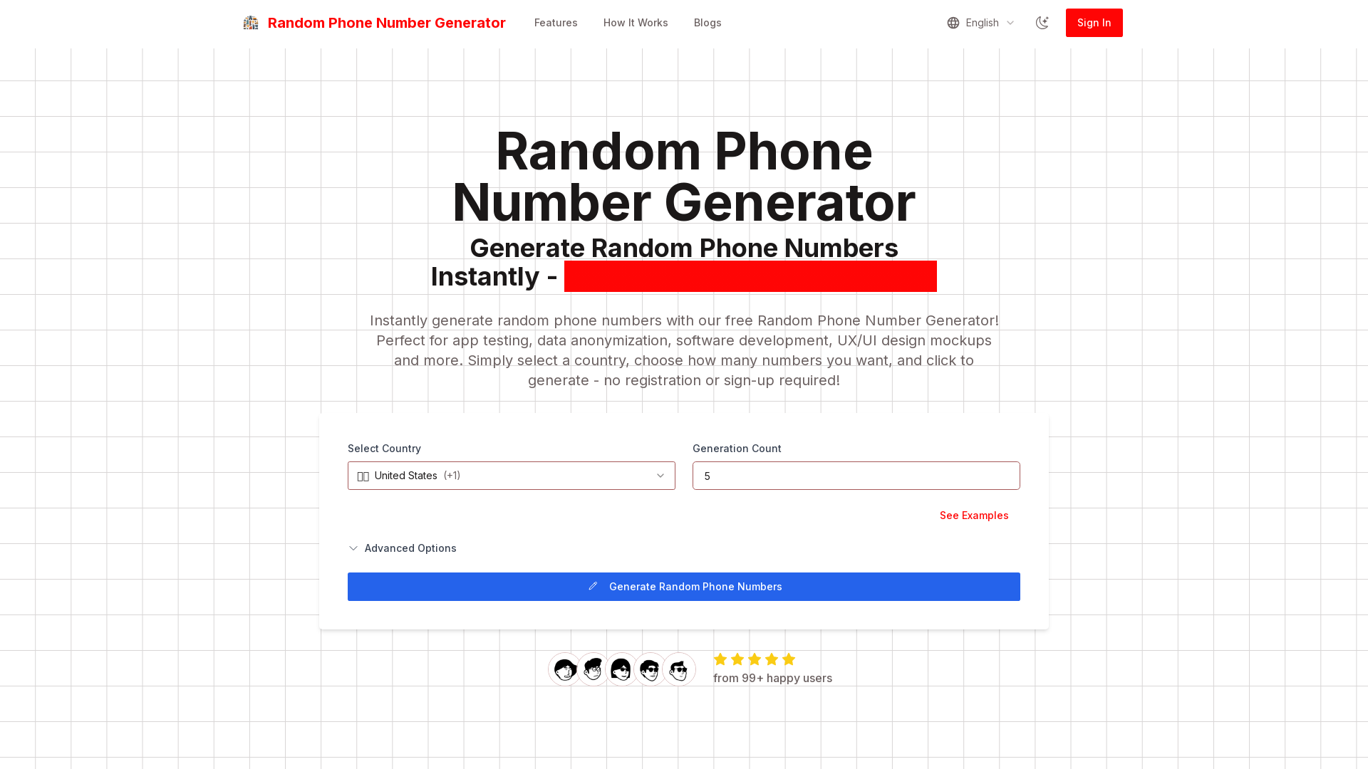 Random Phone Number Generator