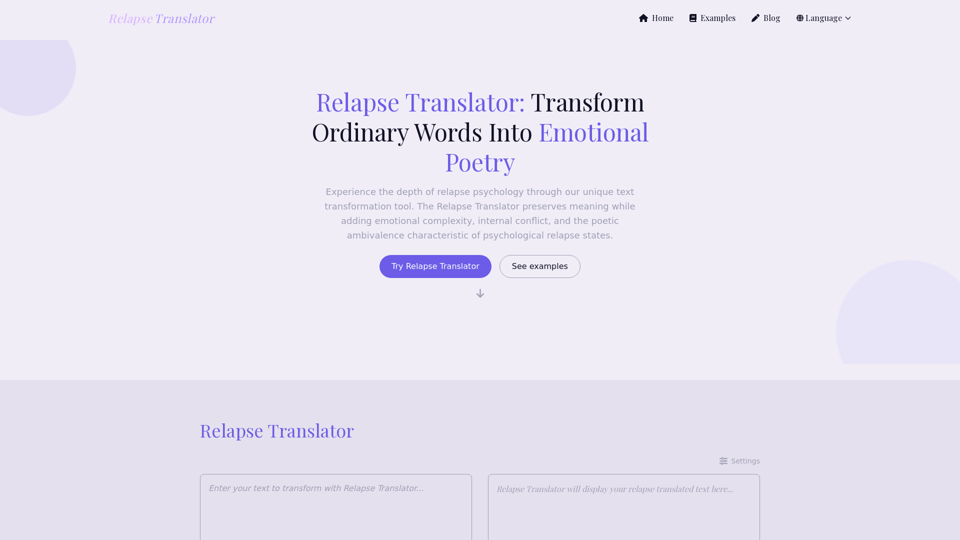 Relapse Translator - Psychological Text Transformation Tool