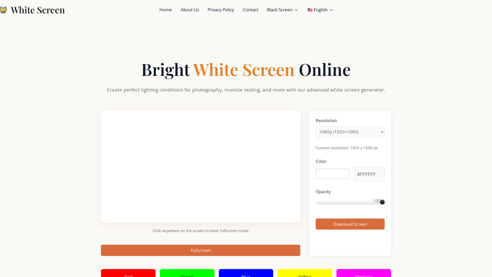 Home - White Screen