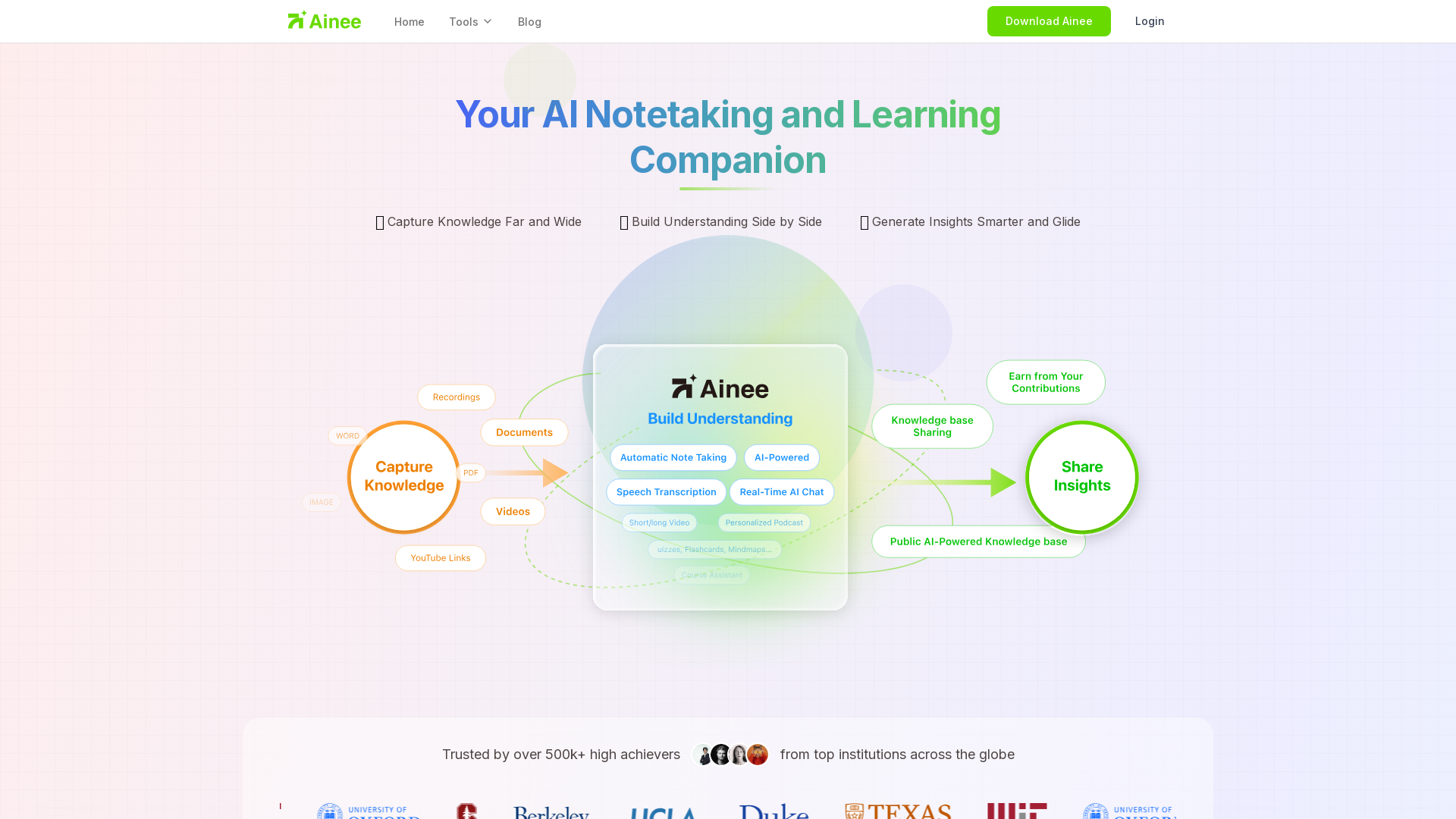 Ainee: AI Notetaking and Learning Companion – Speed Up Your Learning, Enhance Your Insight Sharing