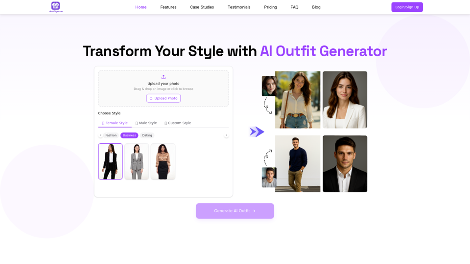 OutfitAI - Best AI Outfit Generator | Try Clothes Virtually