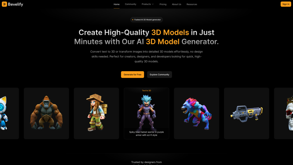 Bevelify - Text and Image to 3D Model Generator Bevelify - Text and Image to 3D Model Generator