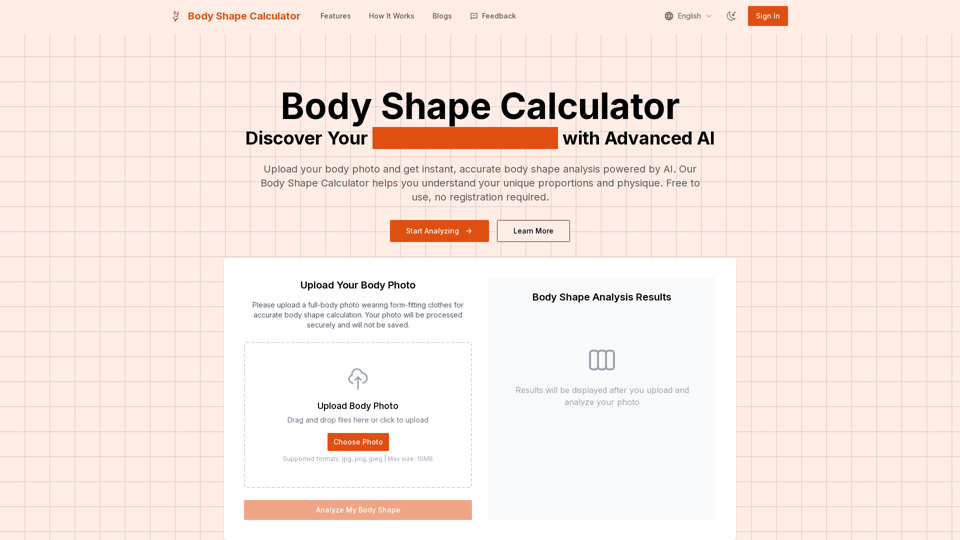AI Body Shape Calculator | Analyze Your Body Type For Free