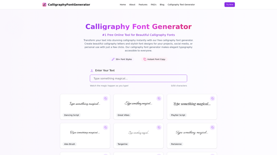 Calligraphy Font Generator | Free Online Font Tool