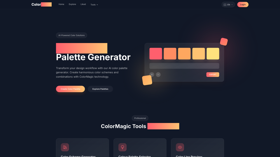 Color Magic - Free Color Palette Generator Tool